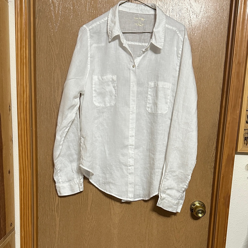 Lilly Pulitzer seaview linen shirt xl